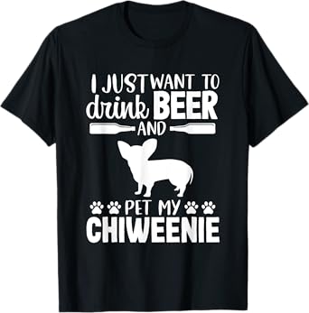 Beer Funny Dog Owner Lover Chiweenie Dog Mom Dad T-Shirt for Men Women