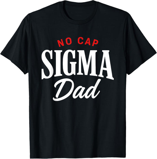 Vintage Skibidi Best Dad No Cap Sigma Dad Funny Father's Day T-Shirt