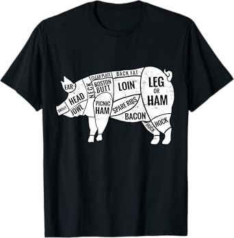Pig and Pork Diagram Shirt, Butcher Shirt, Bacon Tee T-Shirt