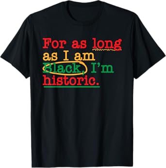 For As Long As I Am Black I'm Historic Juneteenth Quote T-Shirt