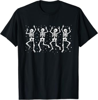 Dancing Skeletons Dance Challenge Boys Girl Kids Halloween T-Shirt