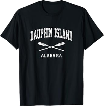 Dauphin Island Alabama Vintage Nautical Paddles Sports Oars T-Shirt