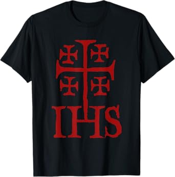 Medieval Crusaders Jerusalem Cross IHS Knights Templar T-Shirt