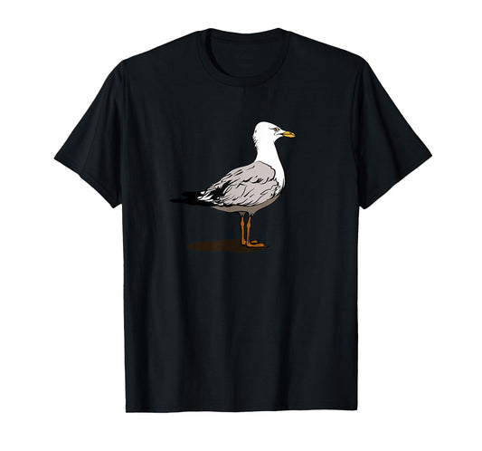 Funny Seagull Bird Ocean Beach Summer Wildlife Nature Art T-Shirt