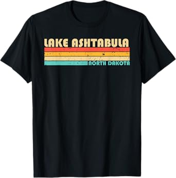 LAKE ASHTABULA NORTH DAKOTA Funny Fishing Camping Summer T-Shirt for Men Women Kids