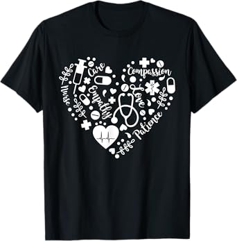 Nurse Life Heart Symbol - RN Nursing Nurse Day & Nurse Week T-Shirt