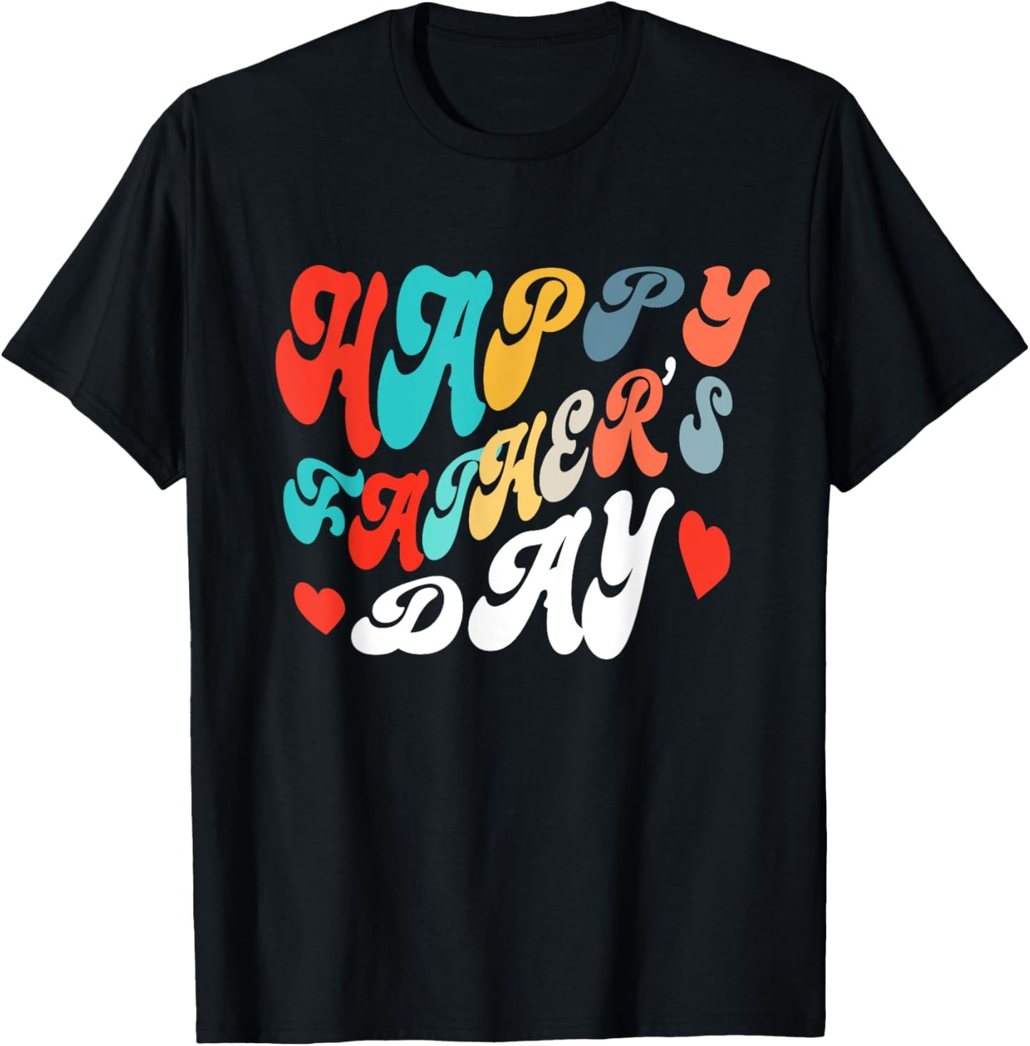 Happy Fathers day Dad Shirt Retro Vintage Outfit Love Heart T-Shirt