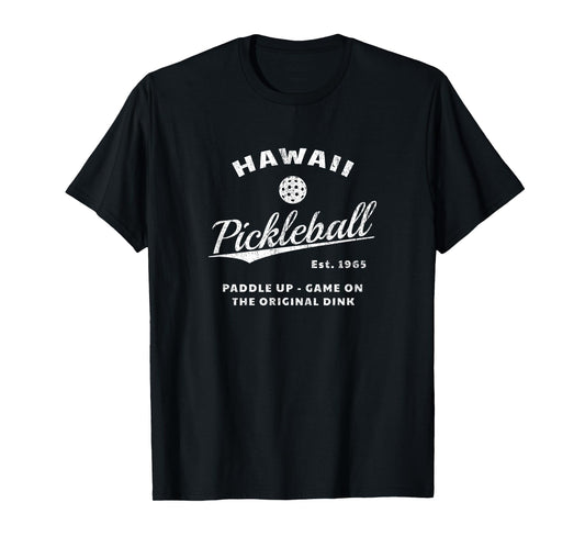 Hawaii Themed Pickleball - Retro-Style Pickleball T-Shirt