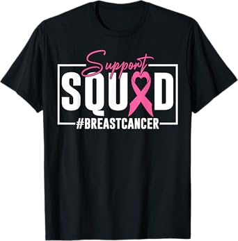 Support Squad Breast Cancer Awareness Pink Ribbon T-Shirt