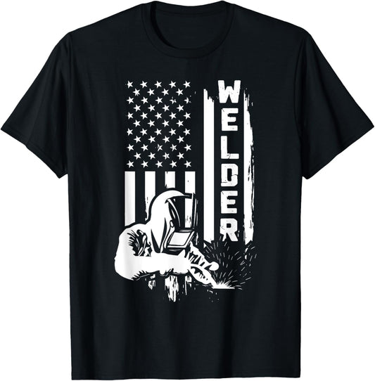 American Flag Welder Funny USA 4th of July Welding Job Lover T-Shirt