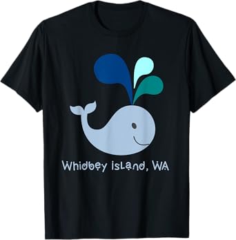 Whidbey Island Washington Cute Whale Lover Cartoon T-Shirt