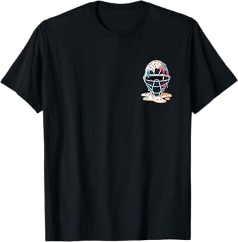 Baseball Catcher Mask Ice Cream Dripping Baseball Fan Boys T-Shirt
