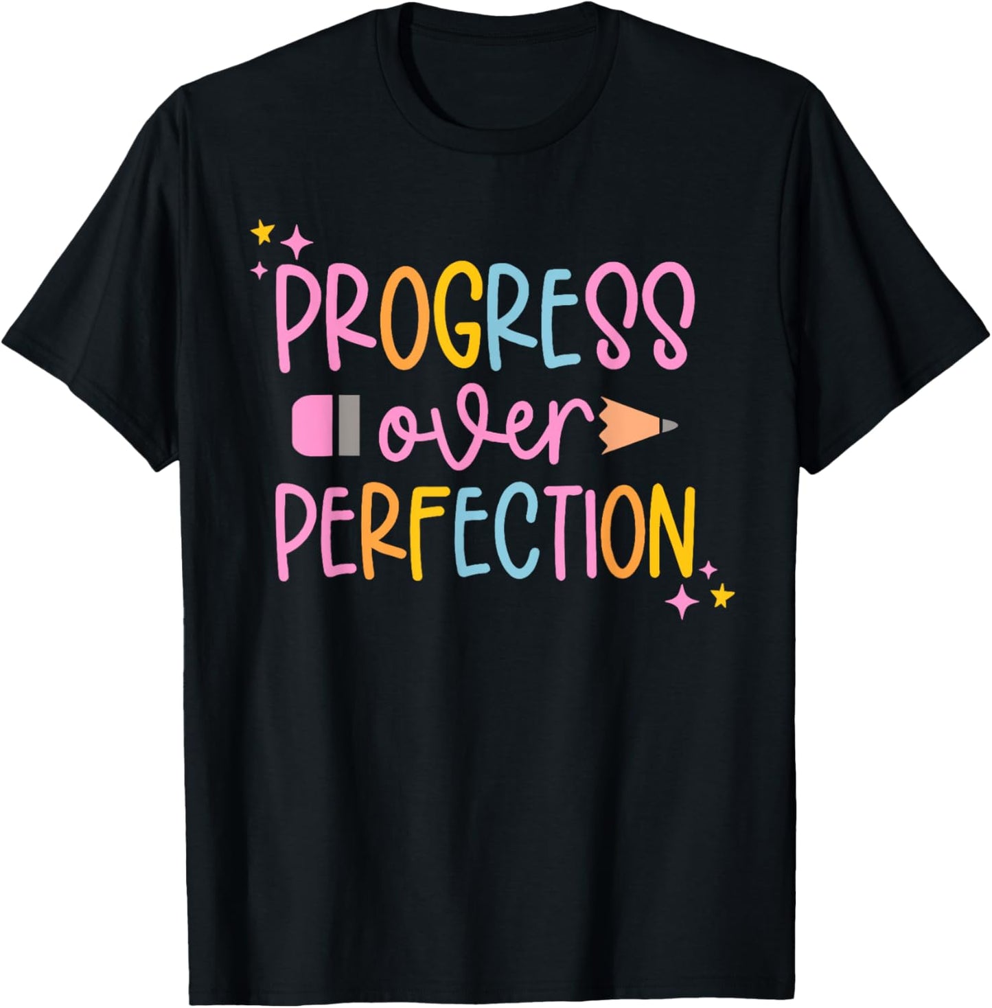 Progress Over Perfection Teacher First Day Back To School Tee | TeeBrew