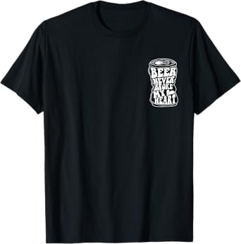 Long Neck Ice Cold Beer Never Broke My Heart Retro T-Shirt