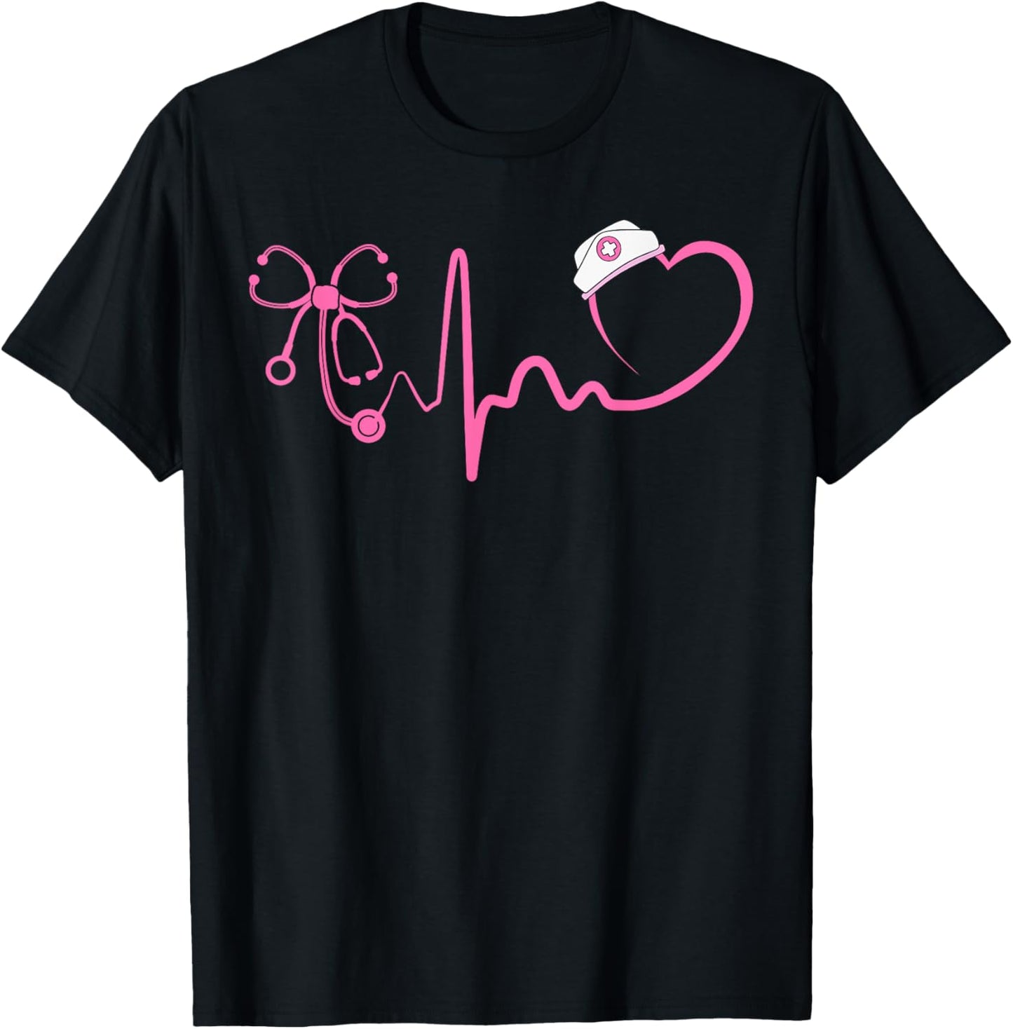 Women Stethoscope Nurse Coquette Heartbeat Nurse Life T-Shirt