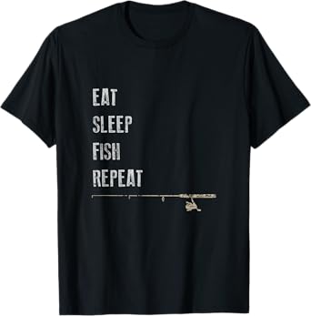 Eat Sleep Fish Repeat Funny Fishing Father's Day Gift T-Shirt