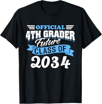 Official 4th Grader Future Class 2034 First Day Grade 4 T-Shirt