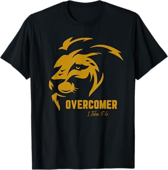 Christian Faith Overcomer Motivational Jesus Lion of Judah T-Shirt