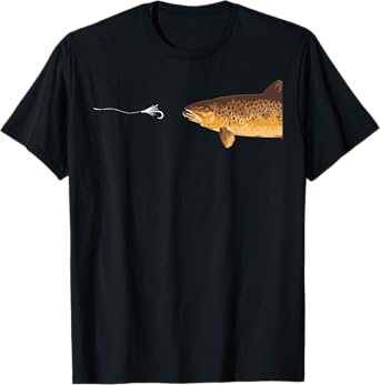 Brown Trout Fishing Hook Fisherman Angler Men Women Kids T-Shirt