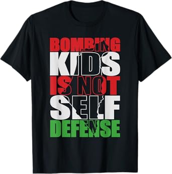Bombing Kids Is Not Self Defense Palestine Flag Vintage T-Shirt