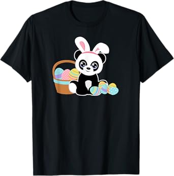 Easter Bunny Ears Panda Lover Cute Easter Eggs Funny Graphic T-Shirt