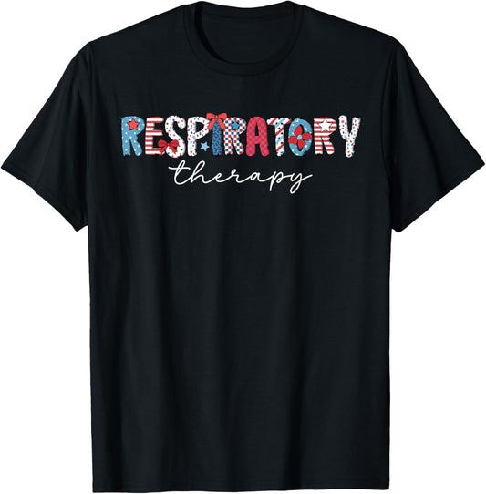 4th July Usa Flag Respiratory Therapy Patriotic Women Men T-shirt