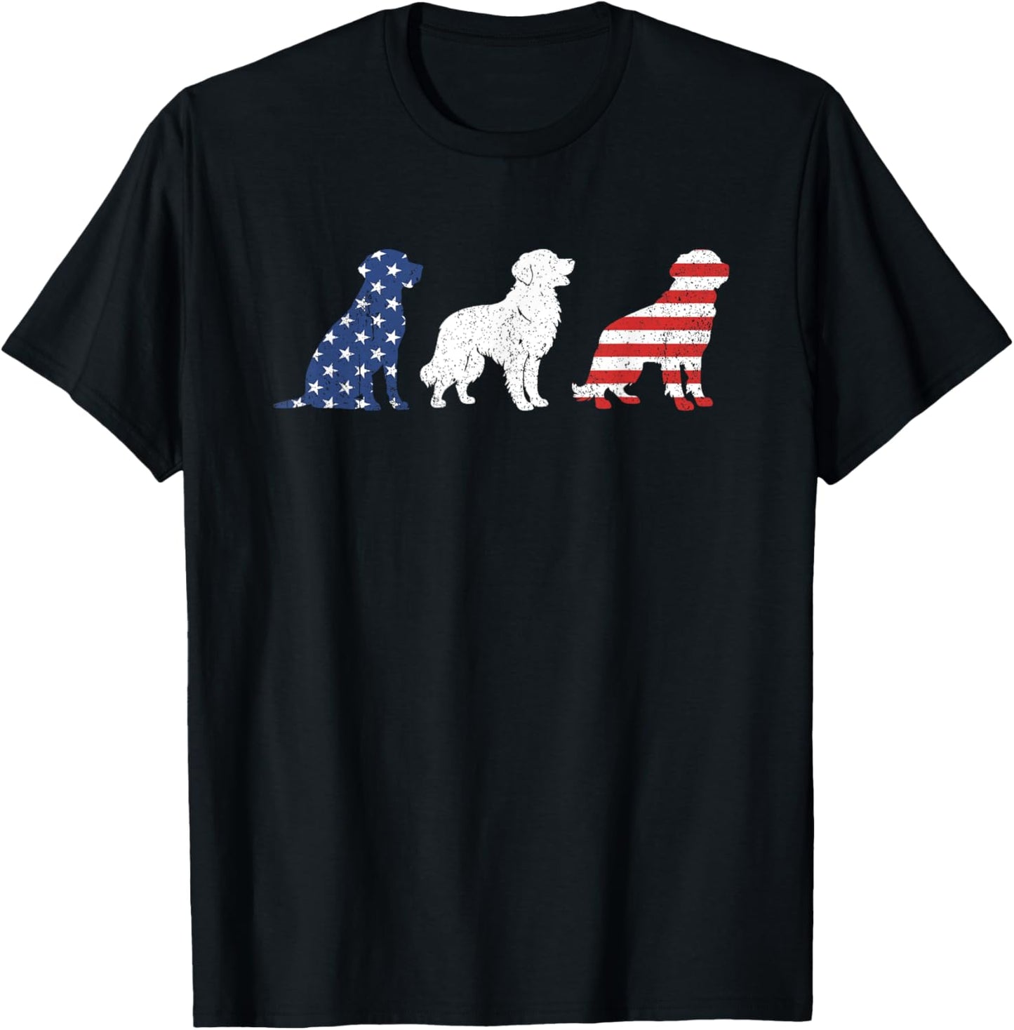 Golden Retriever 4th of July Dog USA Flag Man Woman T-Shirt
