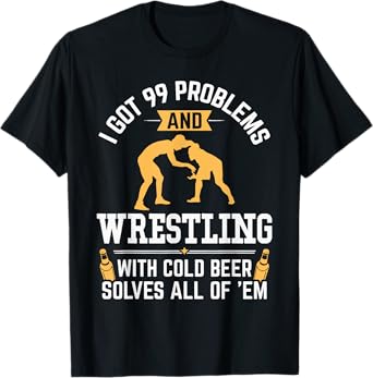 Funny Wrestling Beer Drinker Wrestler T-Shirt