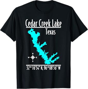 Modern Cedar Creek Lake - Texas T-Shirt