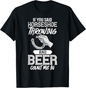 Horseshoe Throwing Game Playing Pitching Tossing T-Shirt