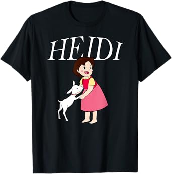 Heidi with Goat Cute Cartoon TV Series with Logo T-Shirt