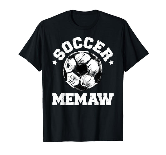 Soccer Memaw Soccer Ball Distressed Funny Soccer Memaw T-Shirt