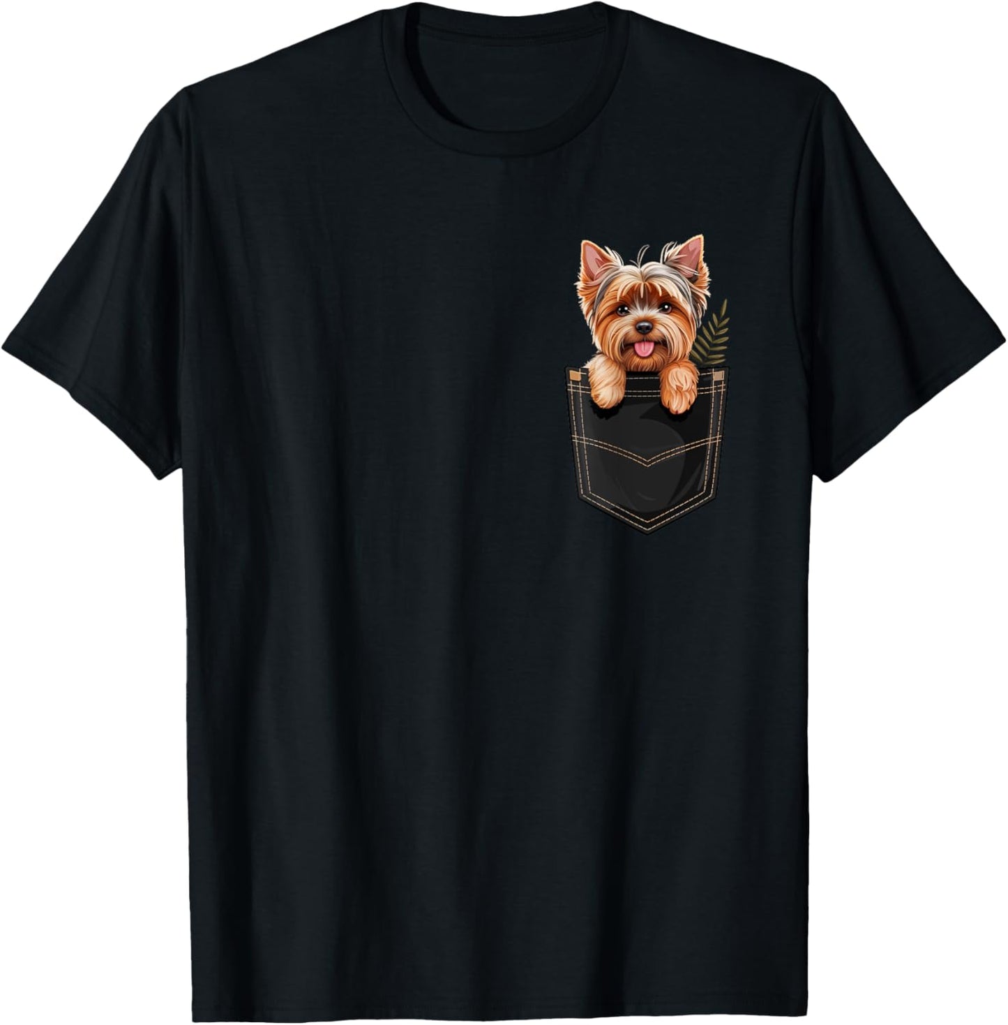 Yorkshire Terrier Puppy Peeking Pocket Dog Lover T-Shirt