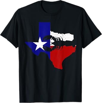 Crawfish Boil Texas State Flag Seafood Crayfish Southern T-Shirt