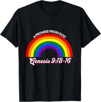 Rainbow Pride God's Promise Genesis 9:13 Christian Faith T-Shirt