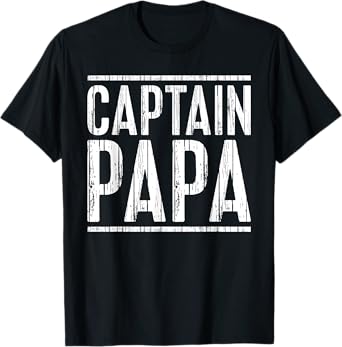 Captain Papa Shirt Pontoon Boat Fathers Day Fishing Boating T-Shirt