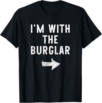 I'm With The Burglar Costume Halloween Matching Couple T-Shirt