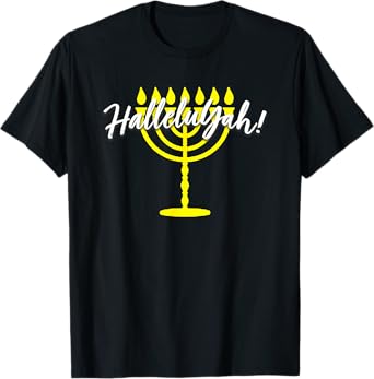 HalleluYah Hebrew Menorah Torah YHWH T-Shirt