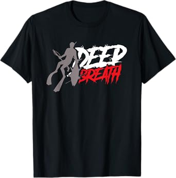 Deep Breath Spearfishing Fishing Freediving Fish Spearfisher T-Shirt