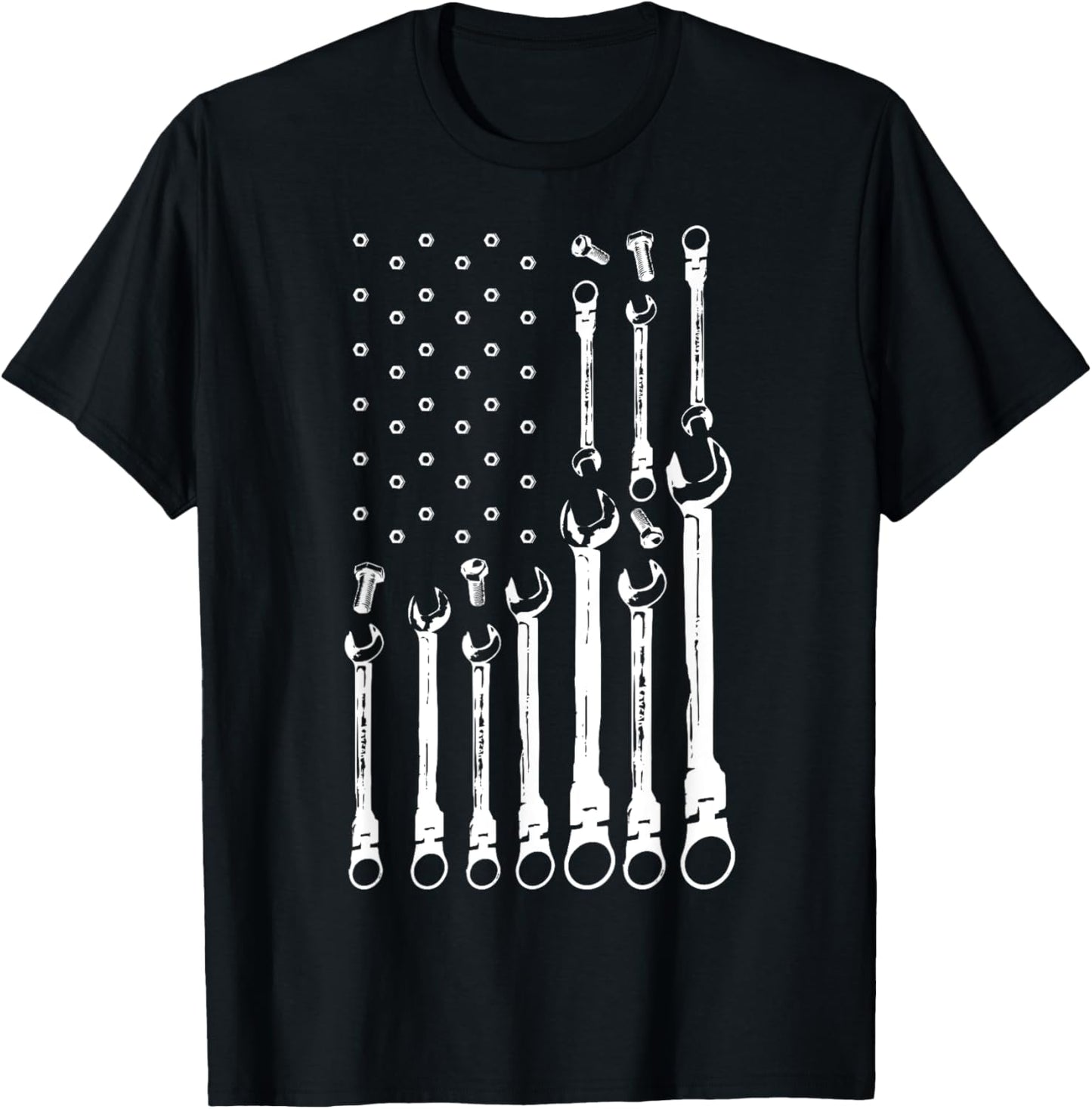 Mechanic Flag American Patriotic Flag Car Mechanic USA Flag T-Shirt