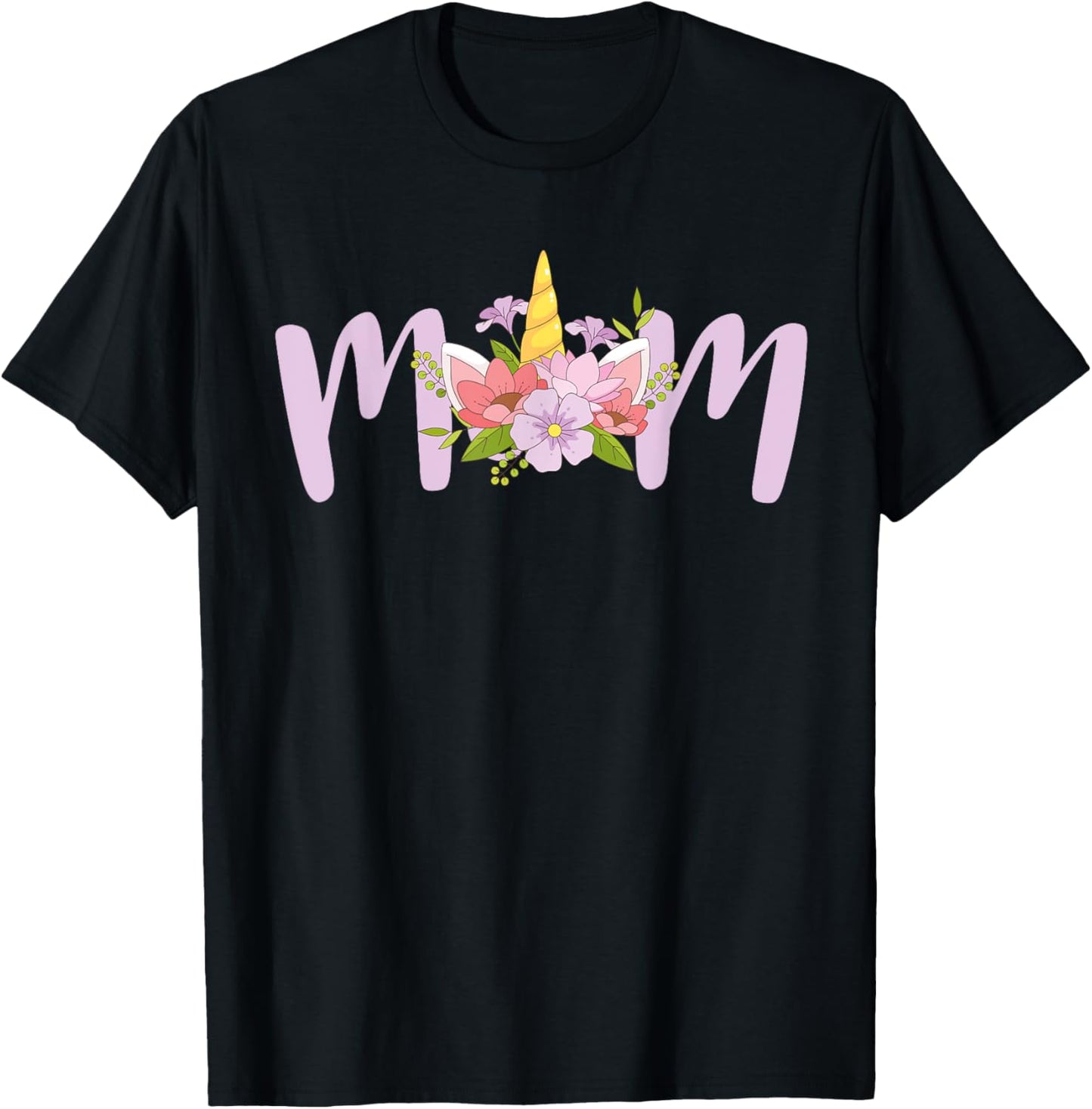 Mom Unicorn Floral Birthday Matching T-Shirt