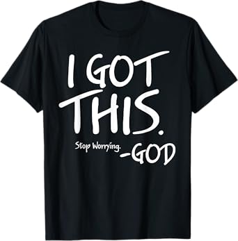 Funny I Got This Stop Worrying God Tee Shirt - Kids Unisex Heather Deep Teal Cotton T-Shirt - Short Sleeve - XS