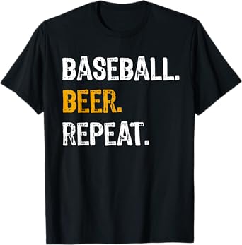 Baseball Beer Repeat Shirt, For Baseball Lovers T-Shirt