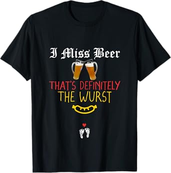 Expecting Mom Wurst Beer Oktoberfest Pregnancy Reveal T-Shirt