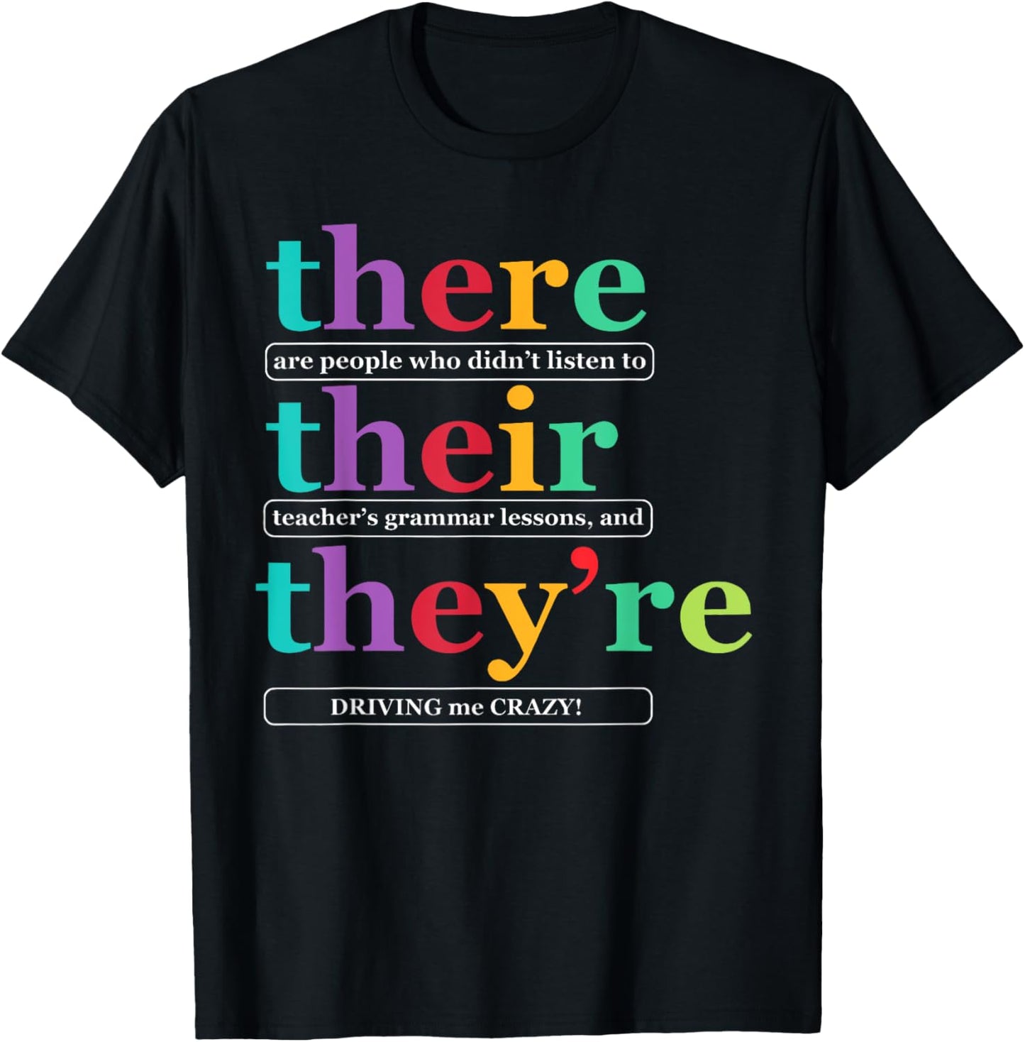 There Their They're Grammar Teacher Back To School Tee by TeeBrew