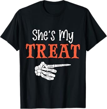 She's My Treat Funny Halloween Matching Couple Boyfriend T-Shirt