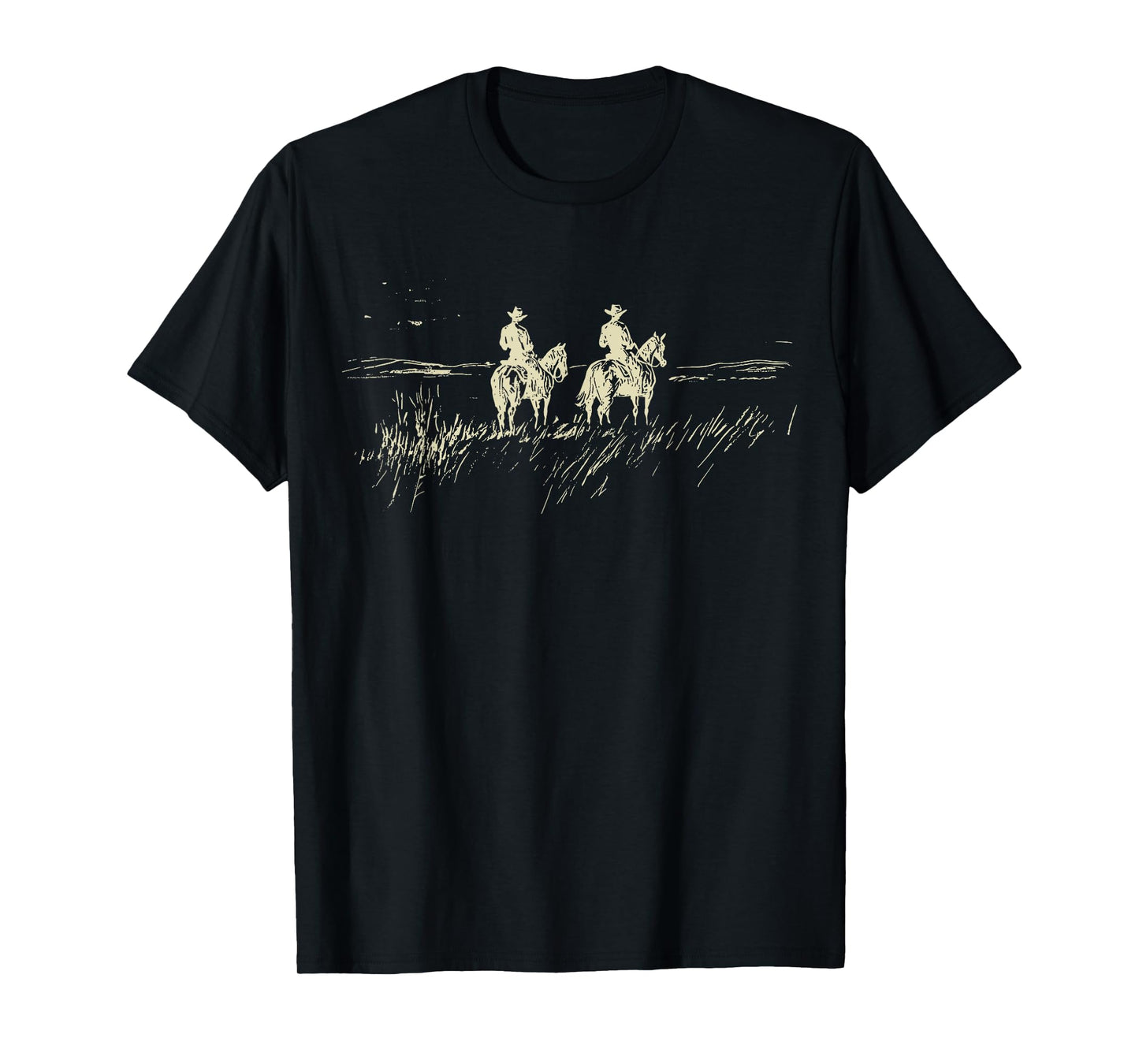Cowboys On Horizon Vintage Western Cowboy Rodeo Gift for Men T-Shirt