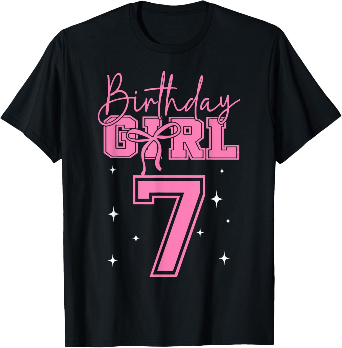 Kids It's My 7th Birthday Coquette Bow Party 7 Year Old Girl T-Shirt