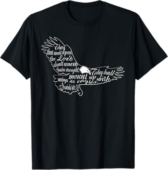 Religise Adler Wings Designs The Waiting for the Lord Isaiah 40:31 Eagle T-Shirt