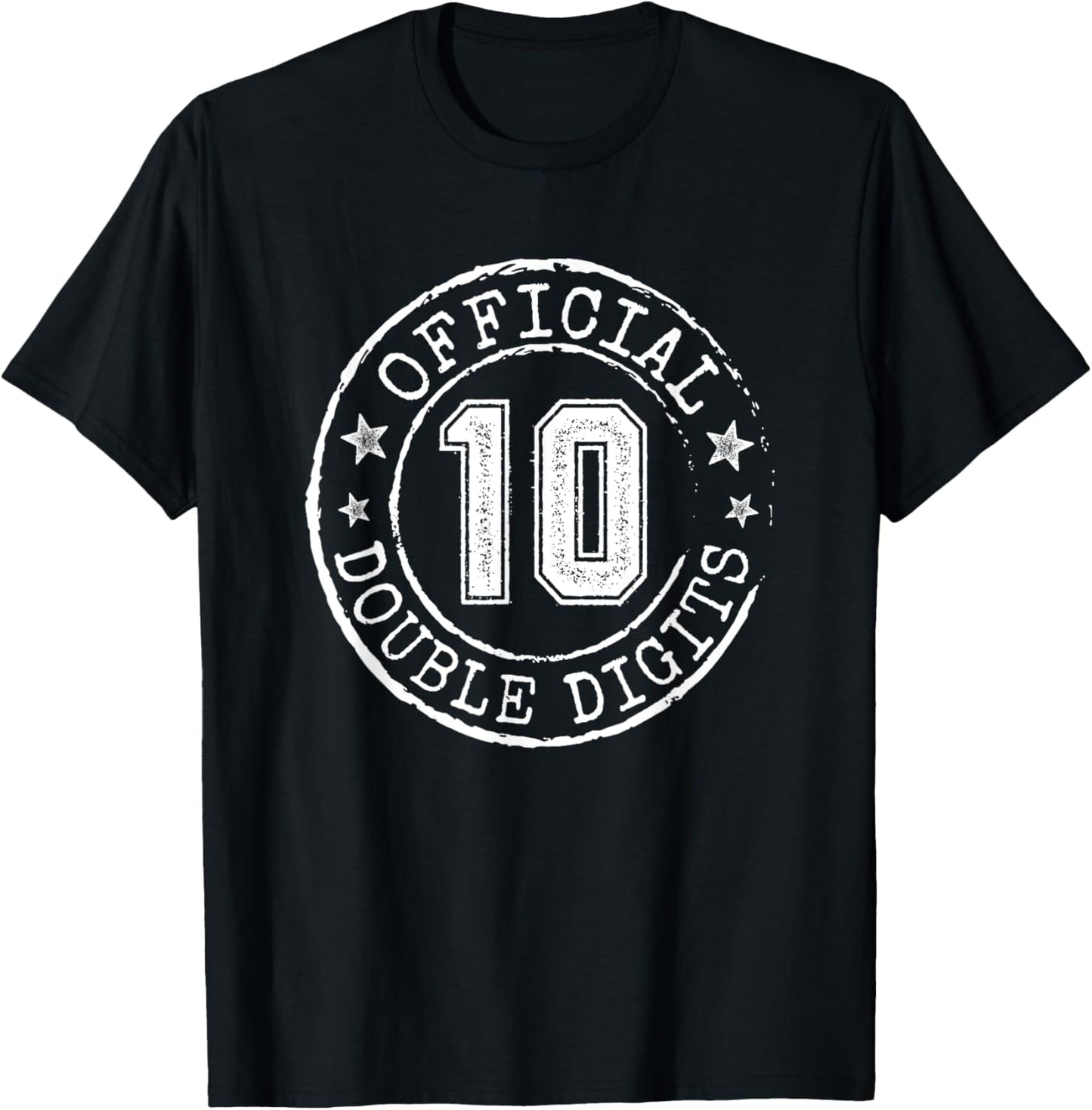 Official Double Digits 10th Birthday Gifts Boy 10 Year Old T-Shirt